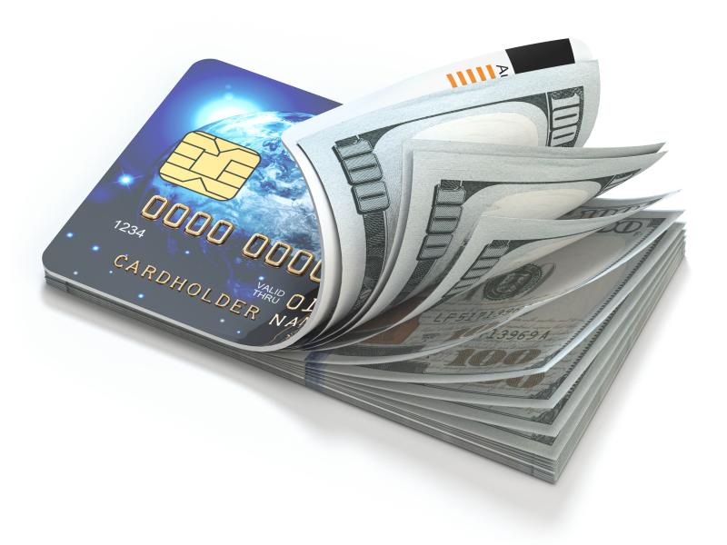Dólares y tarjeta de crédito