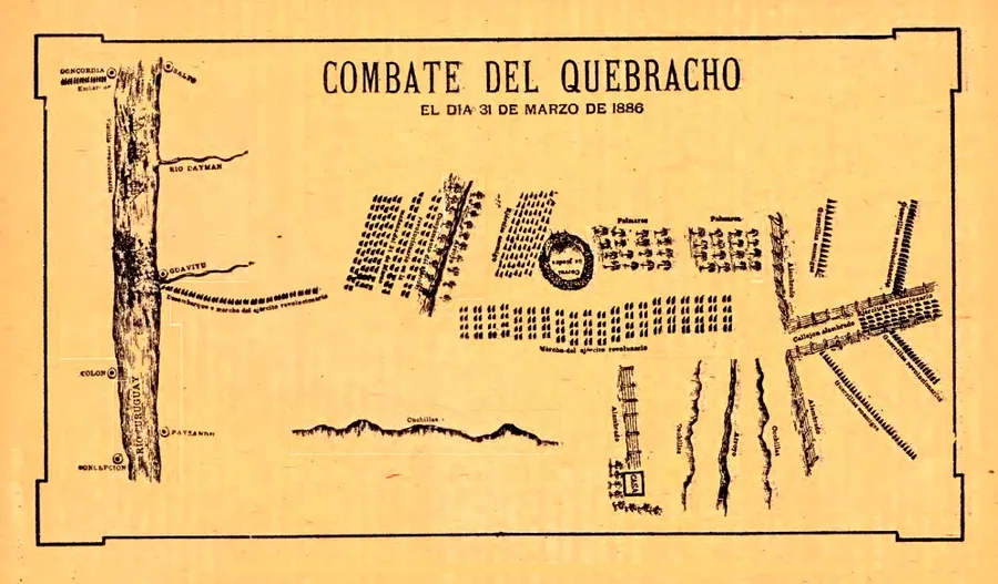 Plano de la Batalla de la Revolución del Quebracho
